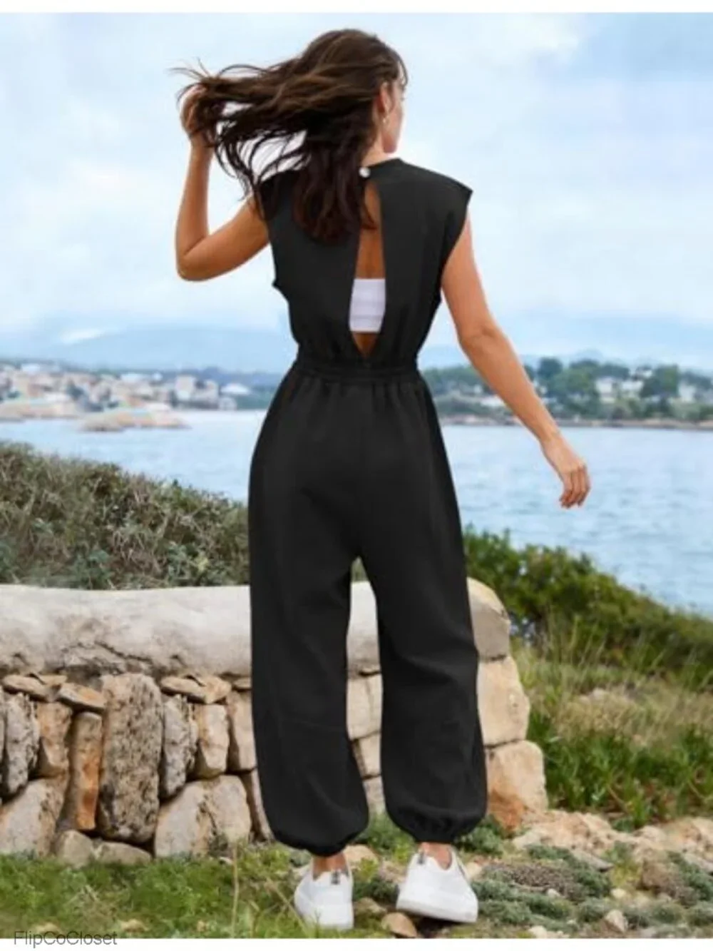 Women's Casual Cotton Blend Jumpsuit with Pockets